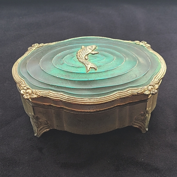 Vintage Koi Silver Jewelry Box